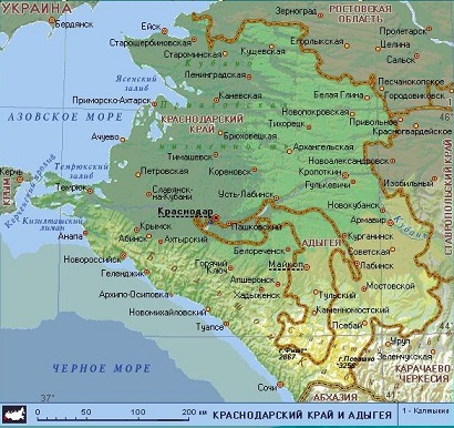 карта краснодарского края